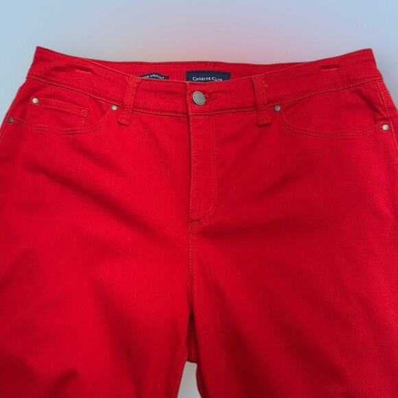 CHARTER CLUB Women’s 10P Red LEXINGTON STRAIGHT Jeans - Picture 1 of 4